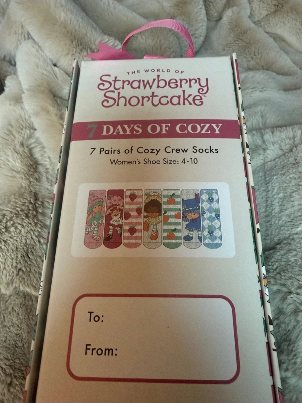 Strawberry Shortcake Women’s Cozy Socks - Pink, Orange, Green, Blue Set